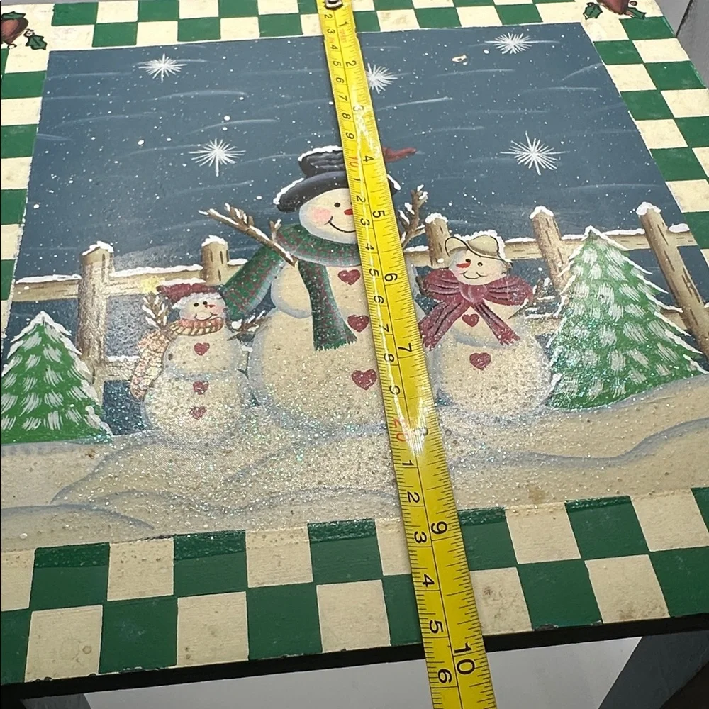 Festive Snowman Holiday Table 10”x10”